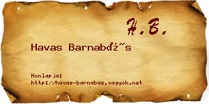 Havas Barnabás névjegykártya